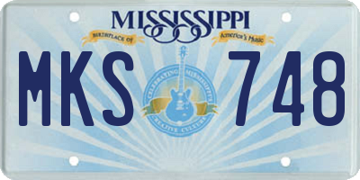 MS license plate MKS748