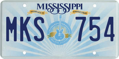 MS license plate MKS754
