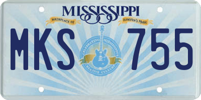 MS license plate MKS755