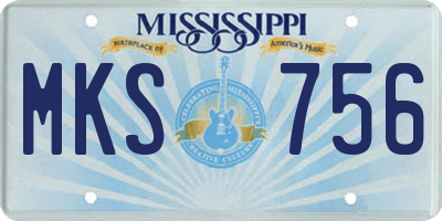 MS license plate MKS756