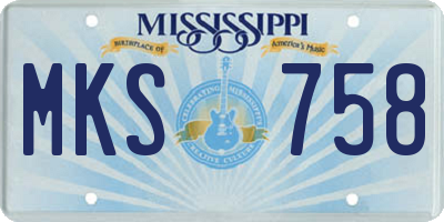 MS license plate MKS758