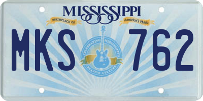 MS license plate MKS762