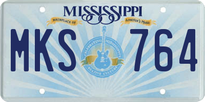 MS license plate MKS764