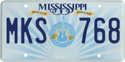 MS license plate MKS768