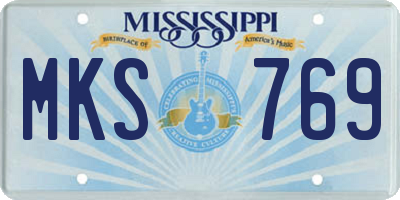 MS license plate MKS769