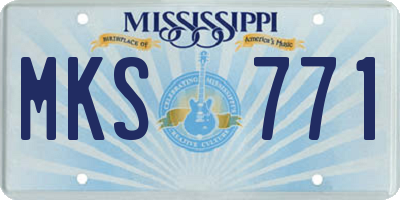 MS license plate MKS771
