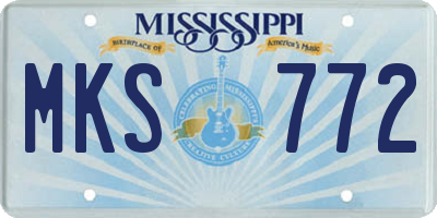 MS license plate MKS772