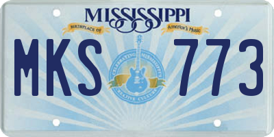 MS license plate MKS773