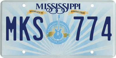 MS license plate MKS774