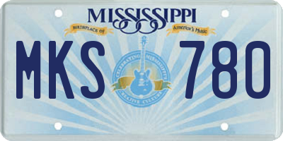 MS license plate MKS780