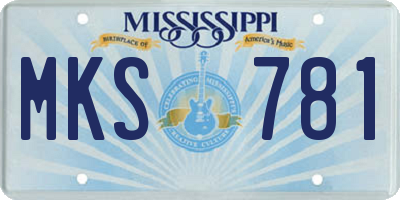 MS license plate MKS781
