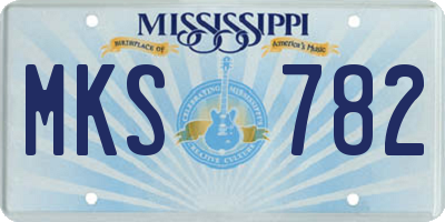 MS license plate MKS782