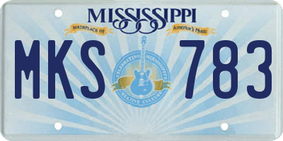 MS license plate MKS783