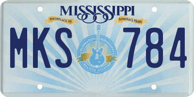 MS license plate MKS784