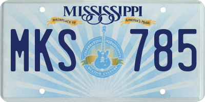 MS license plate MKS785
