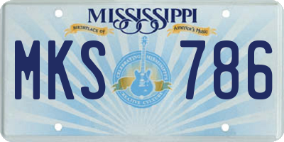 MS license plate MKS786