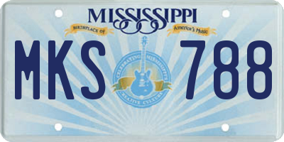 MS license plate MKS788