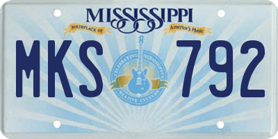 MS license plate MKS792