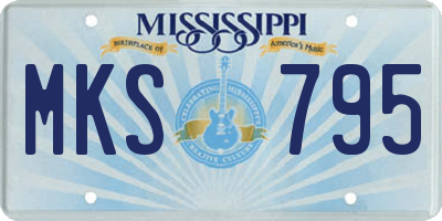 MS license plate MKS795