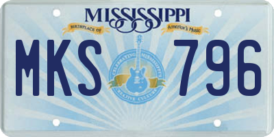 MS license plate MKS796