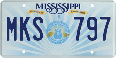 MS license plate MKS797
