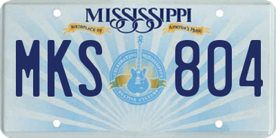 MS license plate MKS804