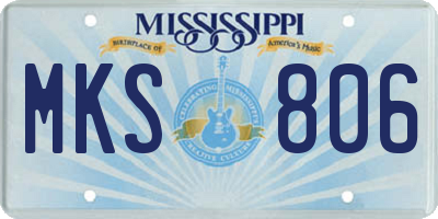 MS license plate MKS806