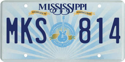 MS license plate MKS814