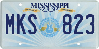 MS license plate MKS823