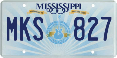 MS license plate MKS827