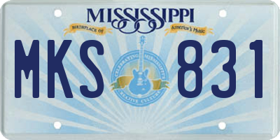 MS license plate MKS831