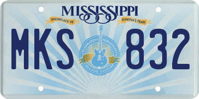 MS license plate MKS832