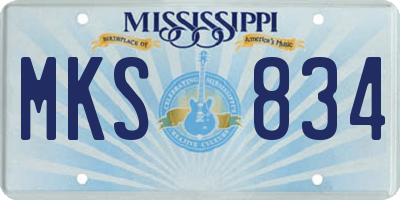 MS license plate MKS834