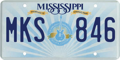 MS license plate MKS846
