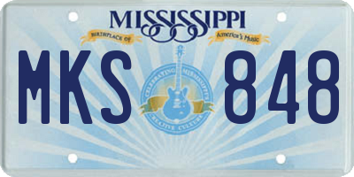 MS license plate MKS848