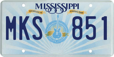 MS license plate MKS851