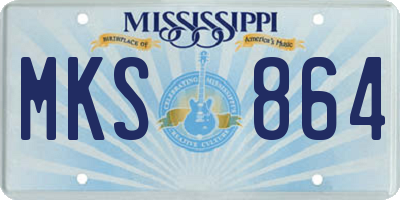 MS license plate MKS864