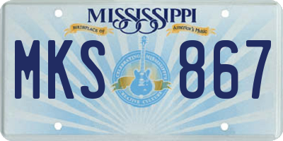 MS license plate MKS867