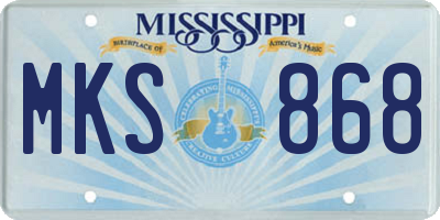 MS license plate MKS868