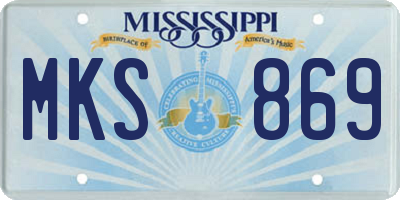 MS license plate MKS869