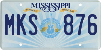 MS license plate MKS876