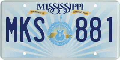 MS license plate MKS881