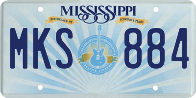 MS license plate MKS884