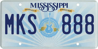 MS license plate MKS888