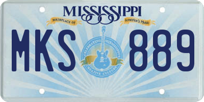 MS license plate MKS889