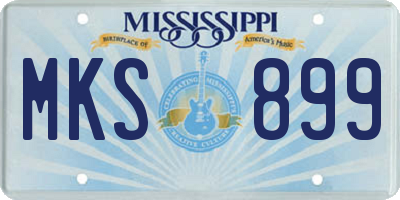 MS license plate MKS899