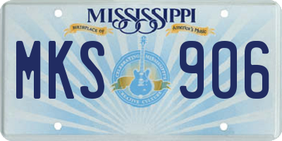MS license plate MKS906
