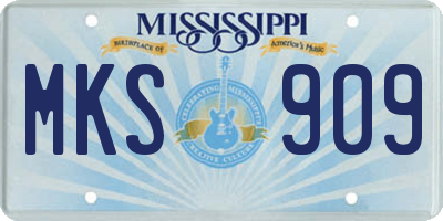 MS license plate MKS909
