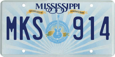 MS license plate MKS914