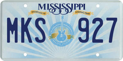 MS license plate MKS927